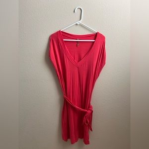 Victoria’s Secret belted cotton swim cover up in coral, size XS